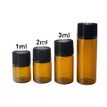 1ml 2ml 3ml 5ml empty mini amber glass essential oil sample bottle